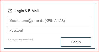 Arcor - einfacher Login zum E-Mail-Account